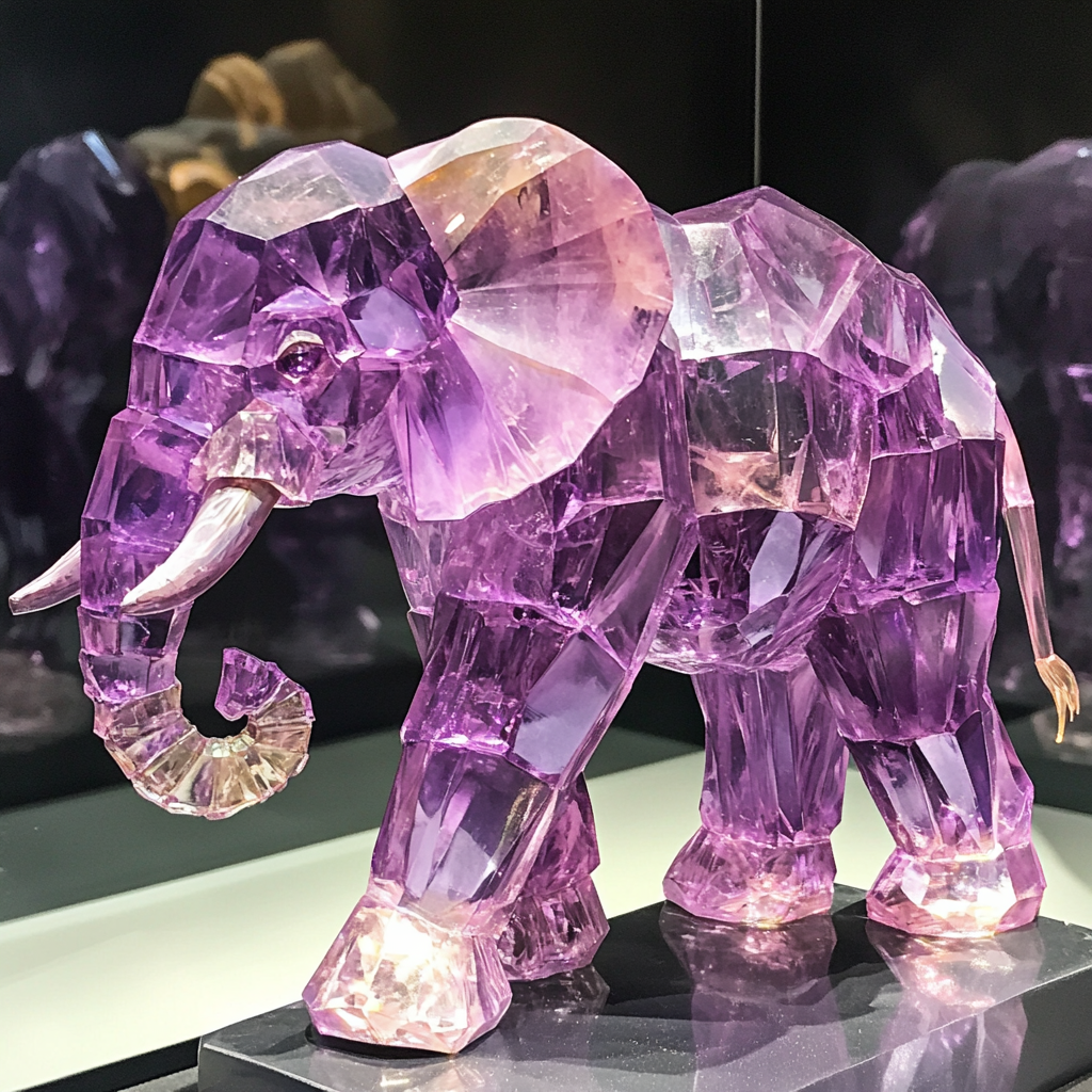 Midjourney generated image of a crystal elephant